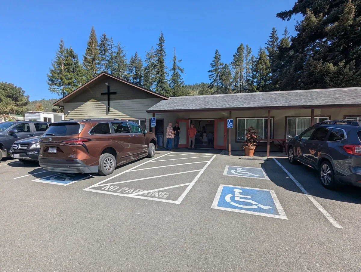 The River church entrance on Sunkist Lane in Hiouchi